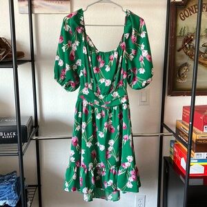 Green Floral Summer Dress